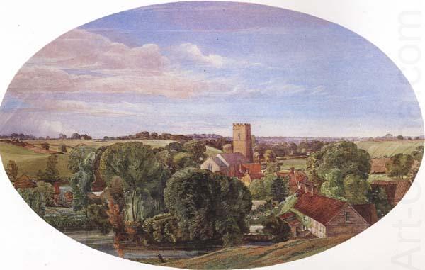 Anthony Frederick Augustus Sandys A Panoramic View of Hunworth (mk46) oil painting picture